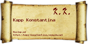 Kapp Konstantina névjegykártya